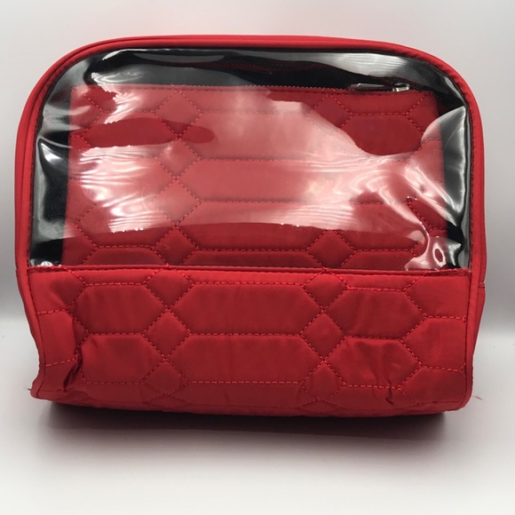 NWOT Aimee Kestenberg 3 Piece Red Travel Cosmetics/Hygiene Products Travel Set - Picture 11 of 12